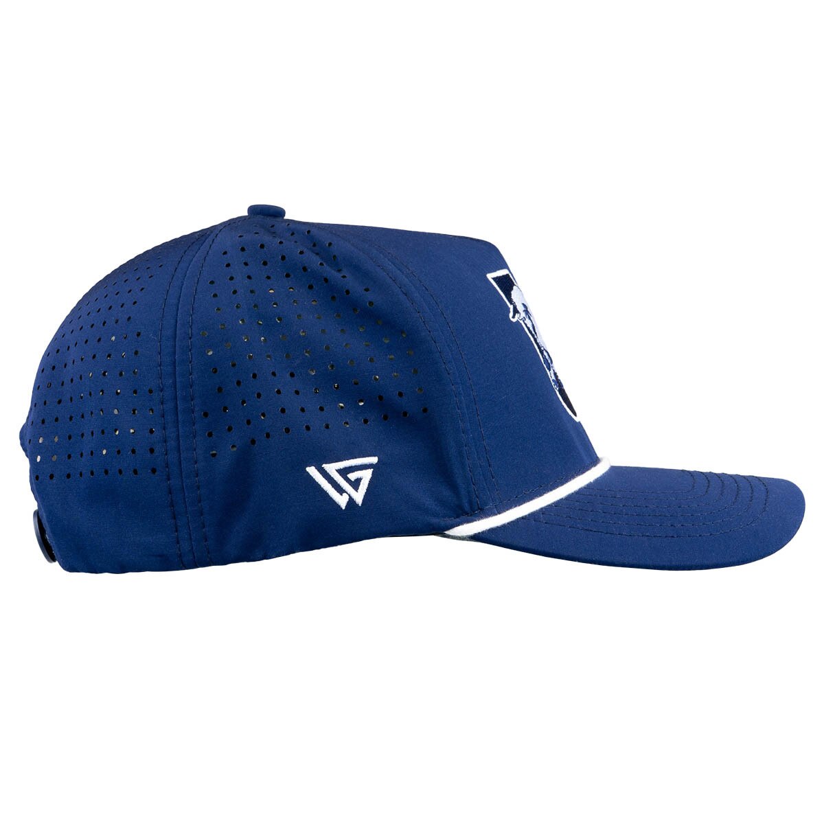 Woodn Grail navy utah state retro bull perforated golf tee holder cap